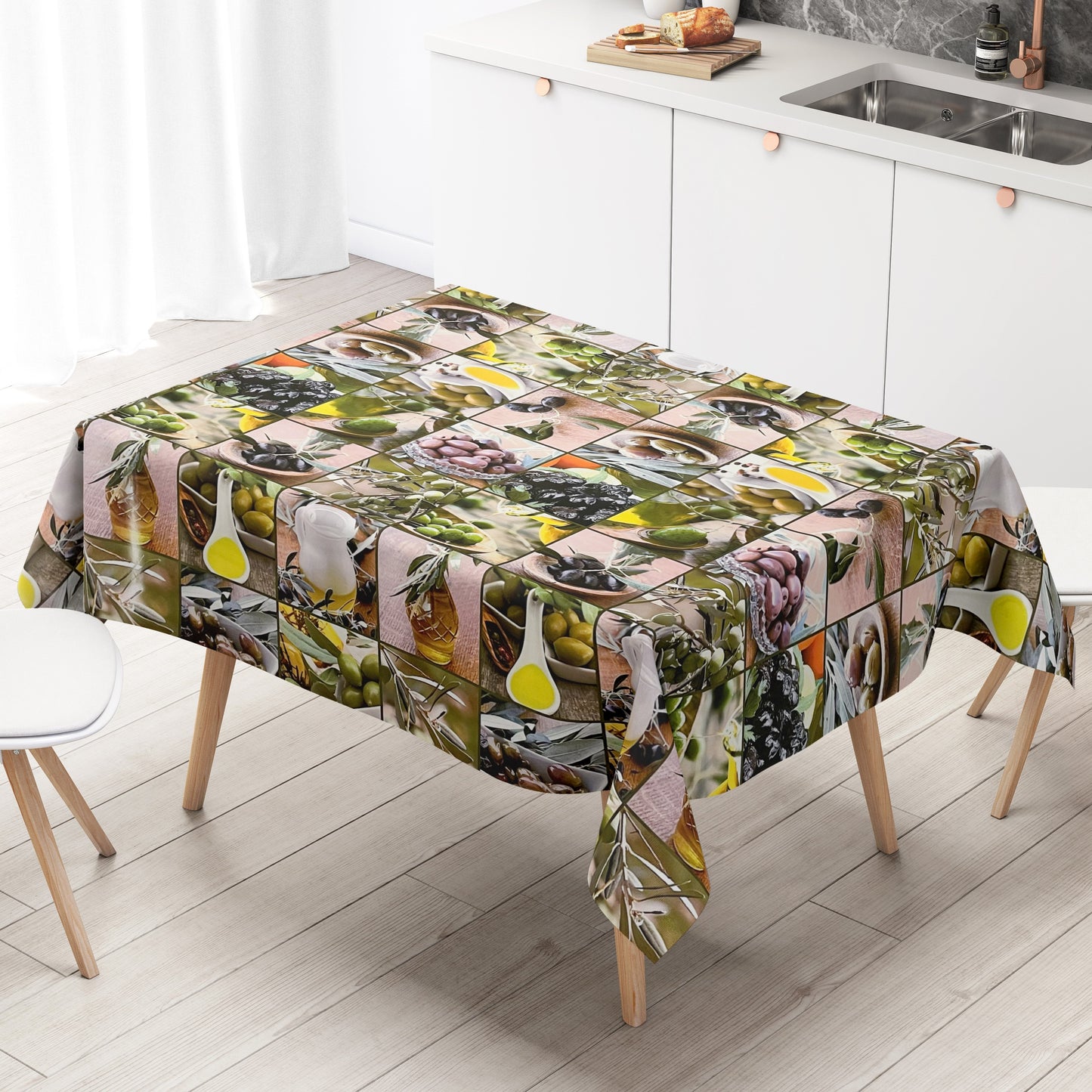 Wachstuch Tischdecke Oliven Öl mediterran