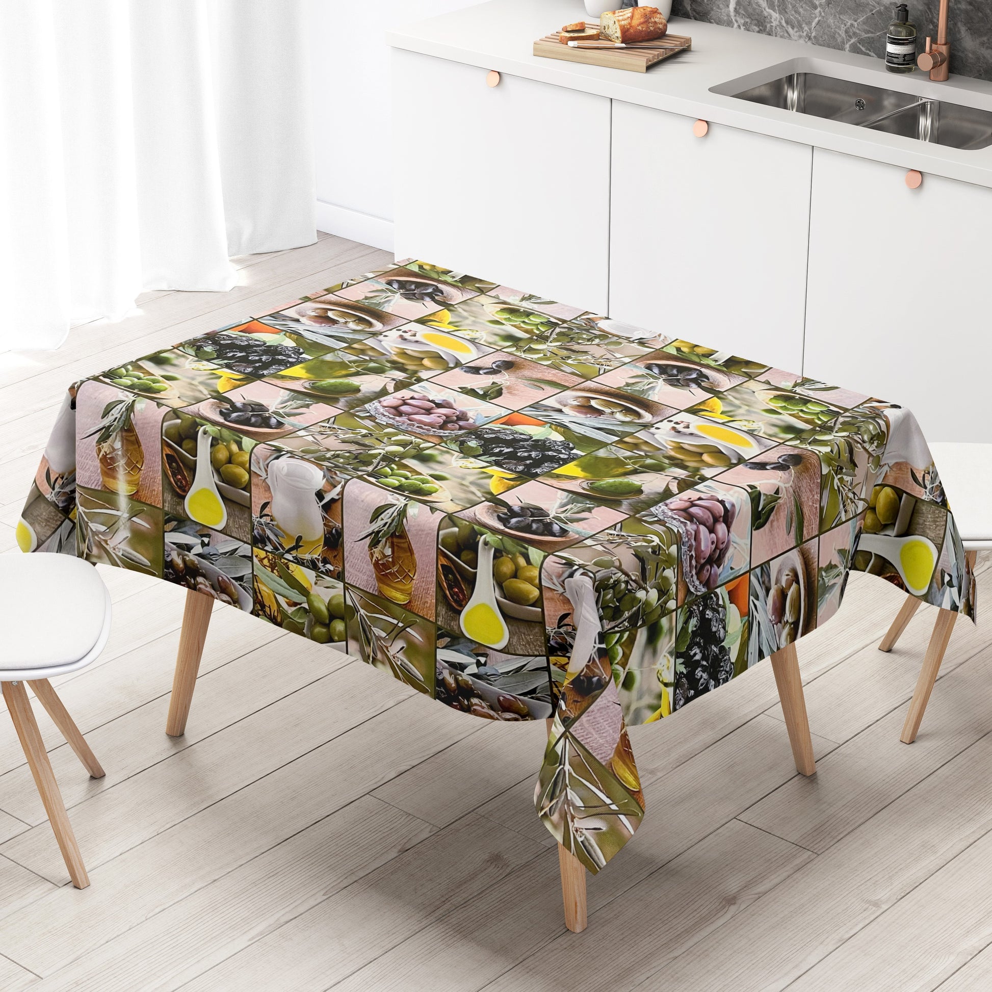 Wachstuch Tischdecke Oliven Öl mediterran