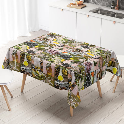 Wachstuch Tischdecke Oliven Öl mediterran