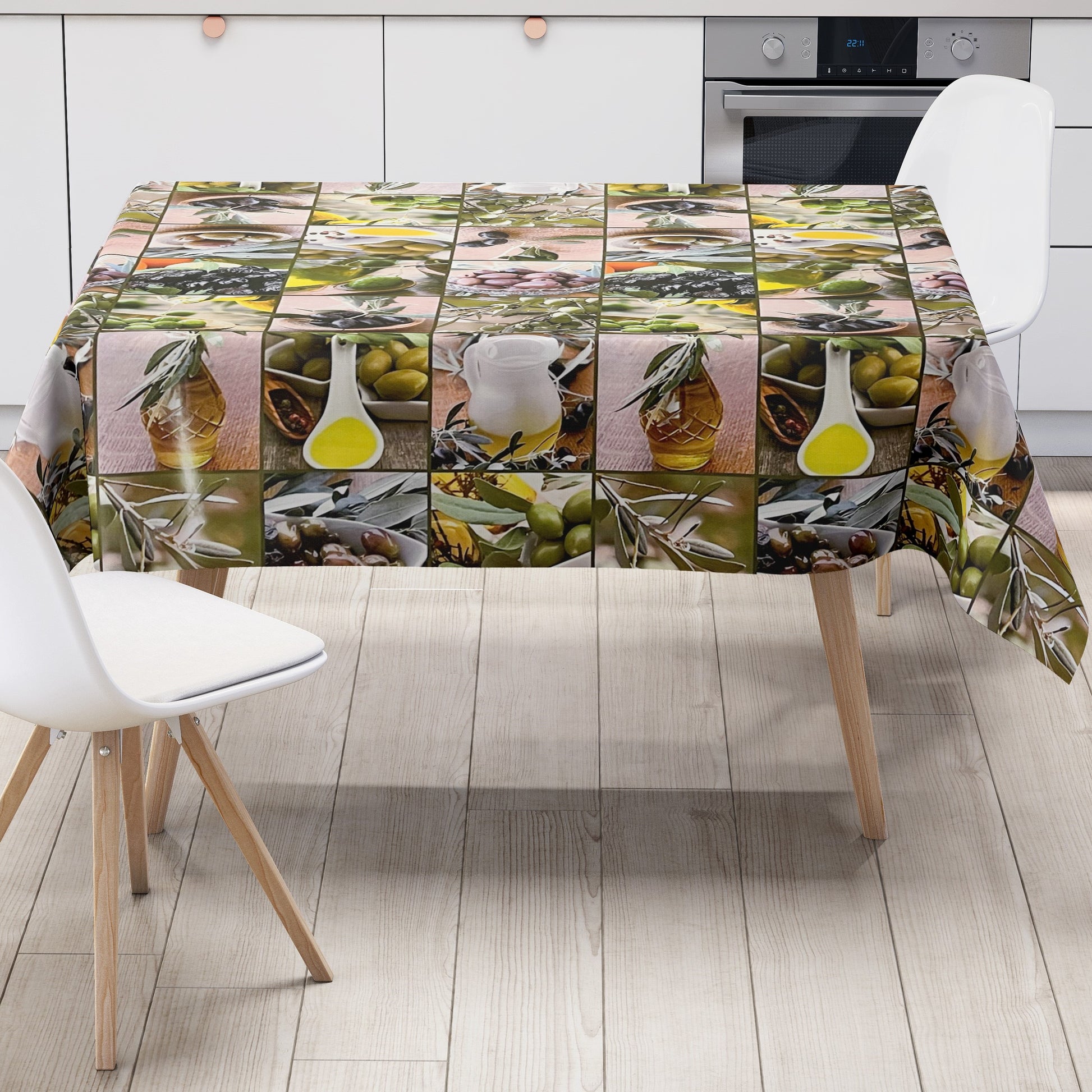 Wachstuch Tischdecke Oliven Öl mediterran