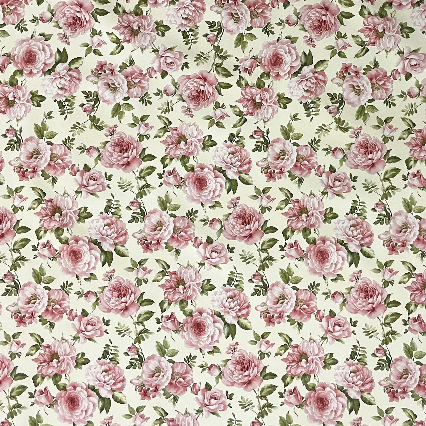 Wachstuchdecke Rosen beige
