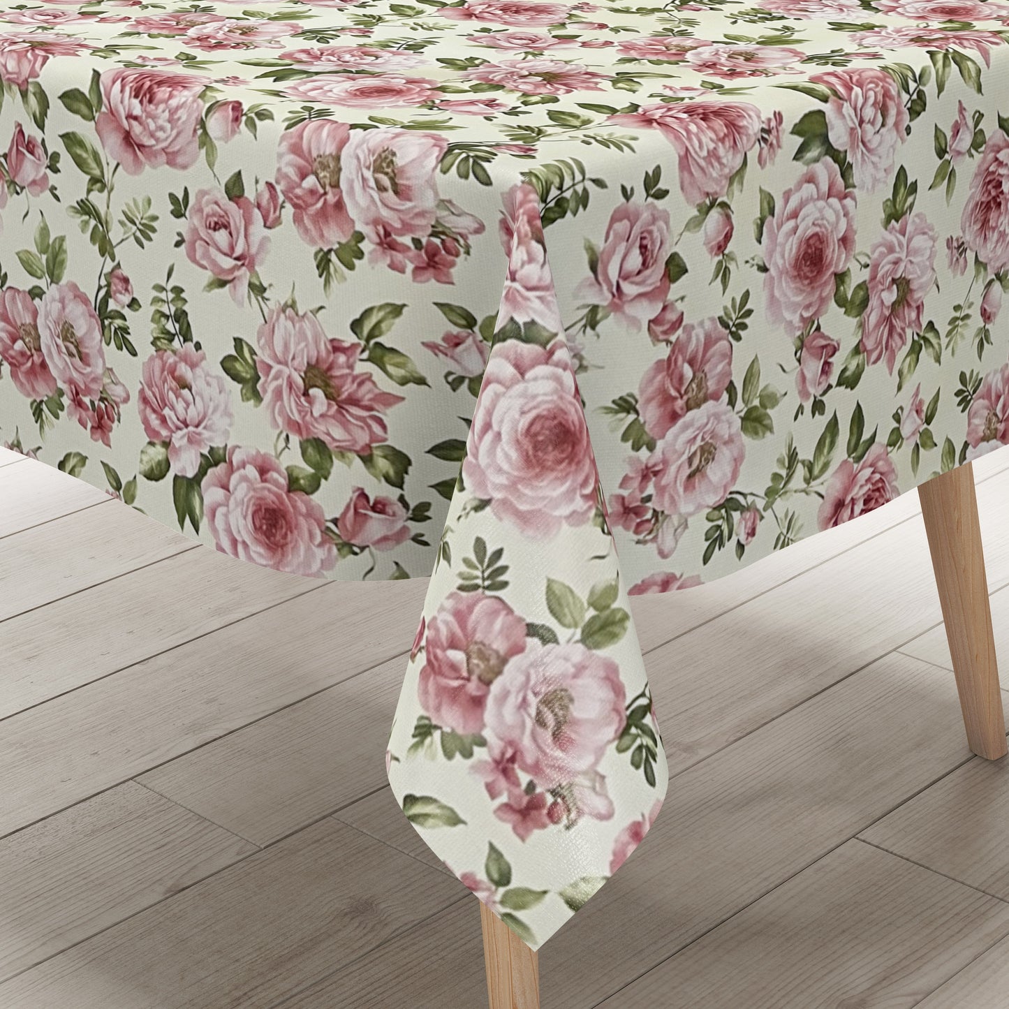 Wachstuchdecke Rosen beige