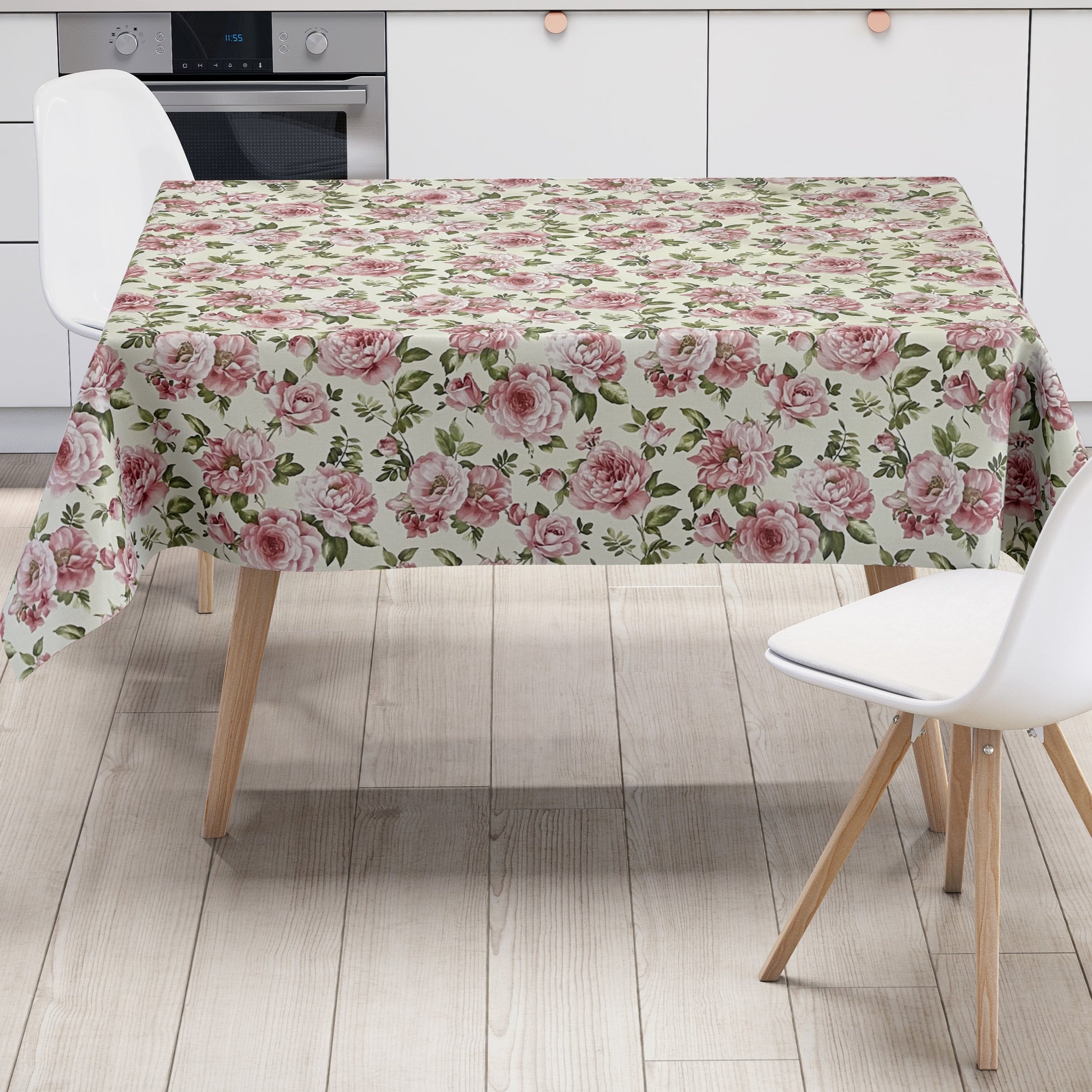 Wachstuchdecke Rosen beige