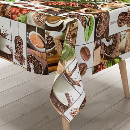 Wachstuch Tischdecke Küche Kaffee Bohnen