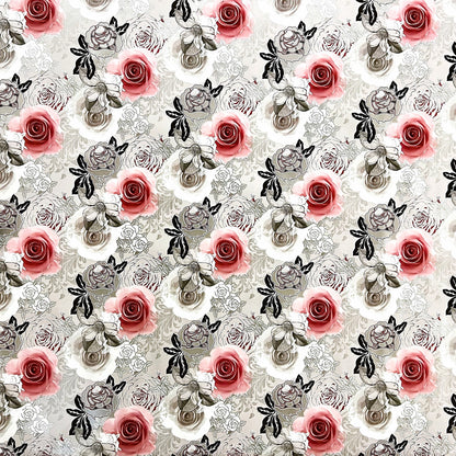 abwaschabre Wachstuch Tischdecke Rosen Blumen Blüten
