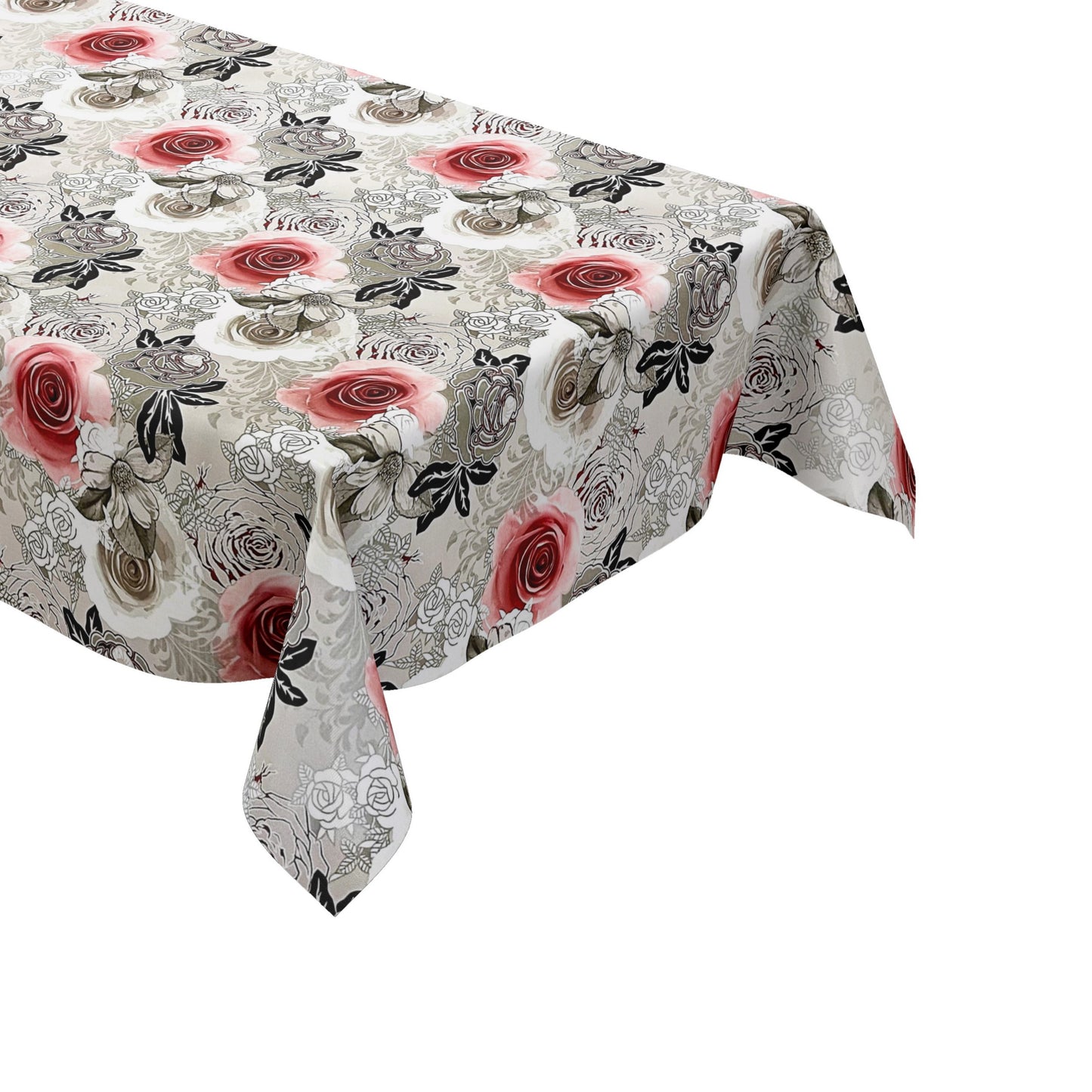 abwaschabre Wachstuch Tischdecke Rosen Blumen Blüten