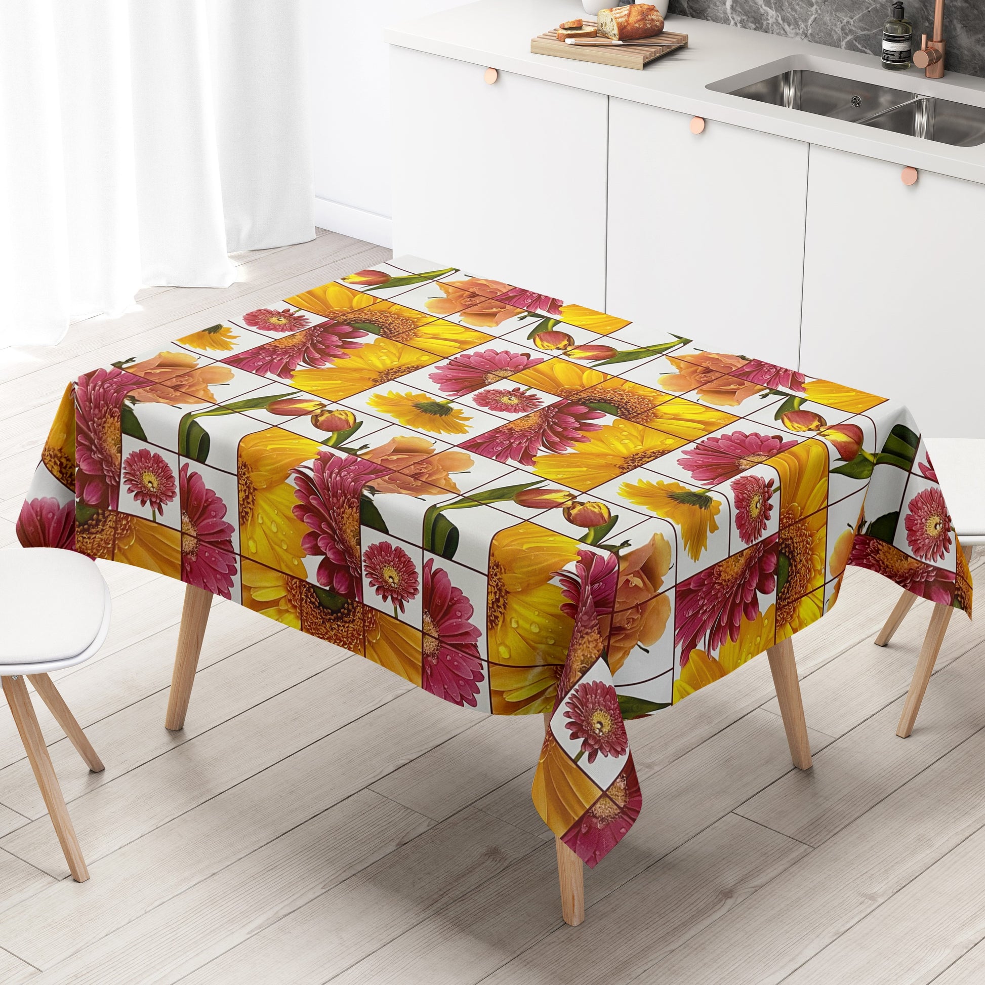 Wachstuch Tischdecke Frühjahr Ostern Tulpen