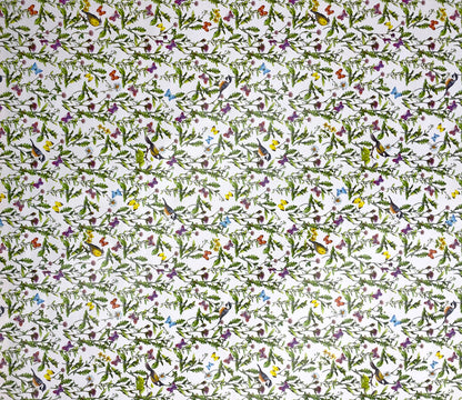 Nappe en toile cirée K150058 prairie fleurie papillons carré rond ovale