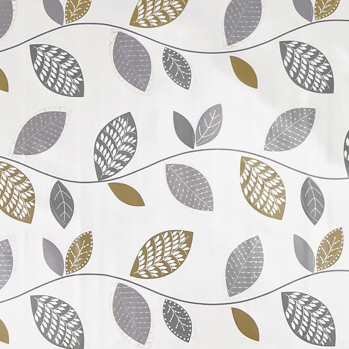 Oilcloth tablecloth K150087 leaves autumn on white square round oval