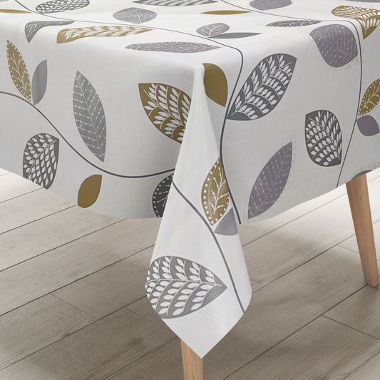 Oilcloth tablecloth K150087 leaves autumn on white square round oval