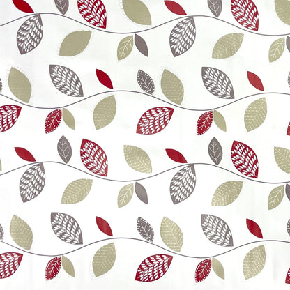 Nappe en toile cirée K150088 feuilles sur fond blanc carré rond ovale