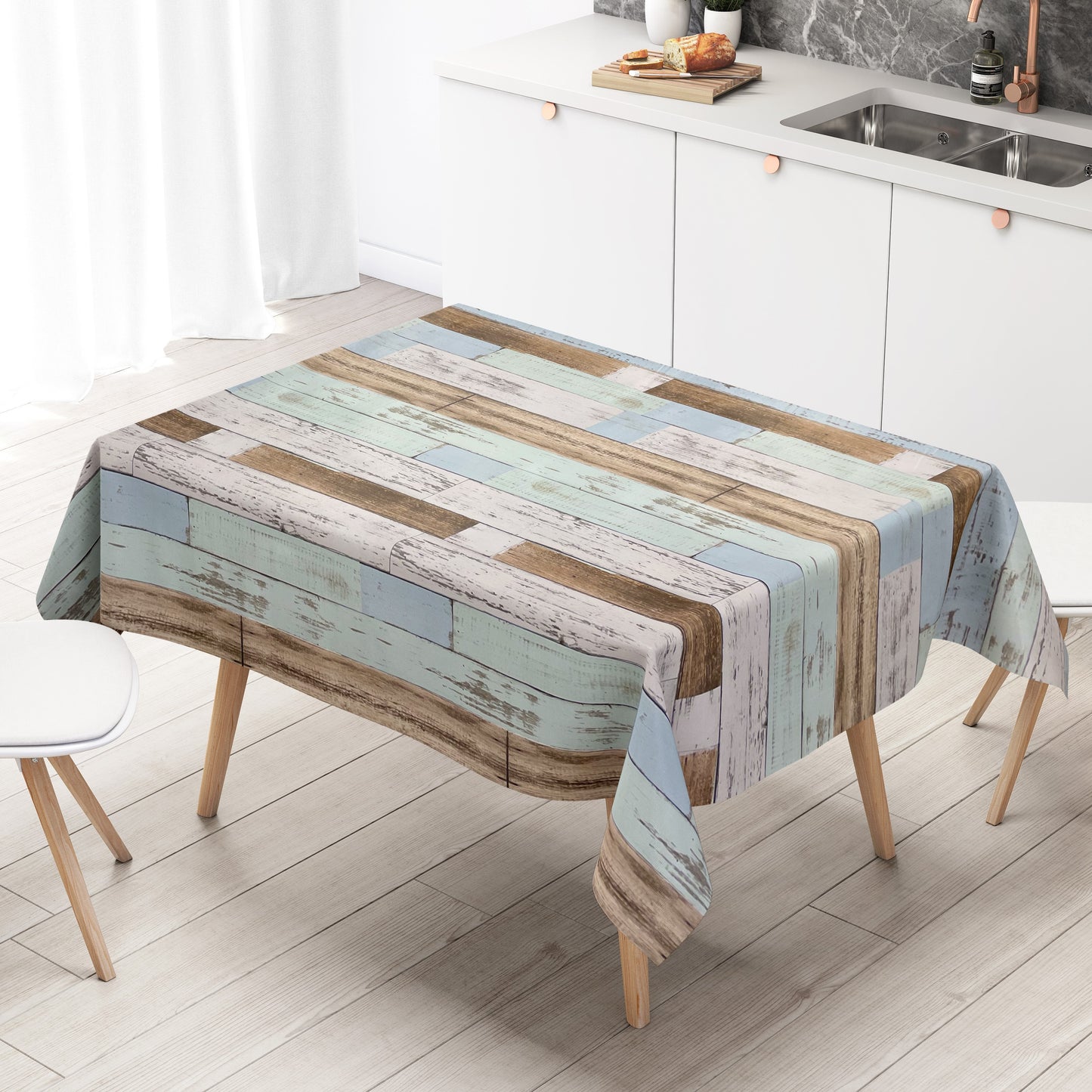 Oilcloth tablecloth K150109 wood look Scandinavian square round oval