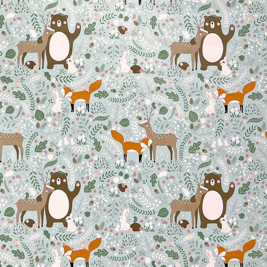 Oilcloth roll K150133 Wild Fox Deer Bear Kids roll goods