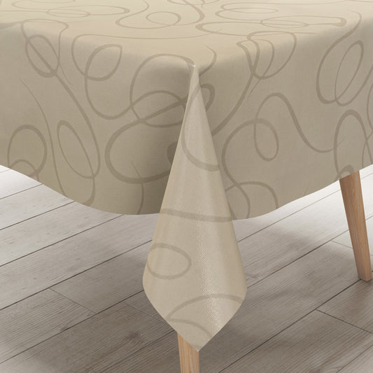 Oilcloth tablecloth K150136 Baroque ornaments beige cream square round oval