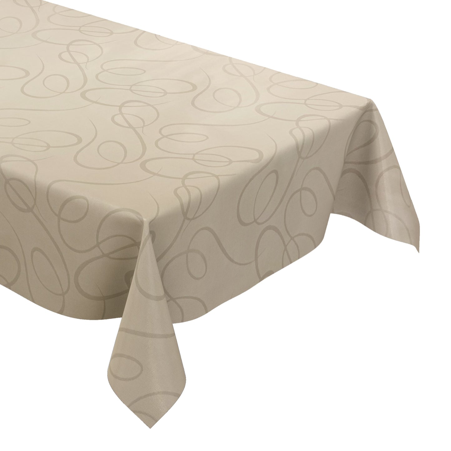 Nappe en toile cirée K150136 Ornements baroques beige crème carré rond ovale