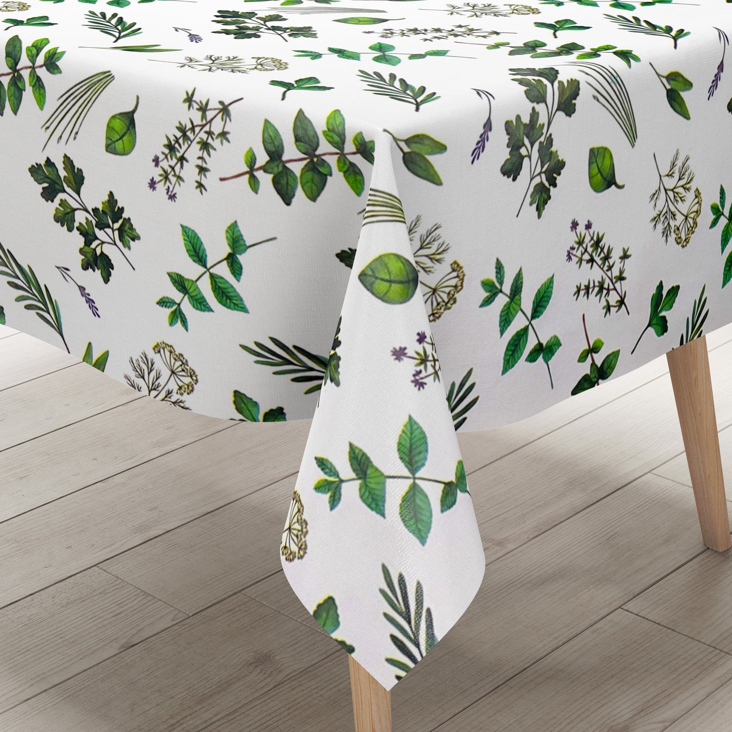 Oilcloth tablecloth K150158 flowers blossoms herbs square round oval