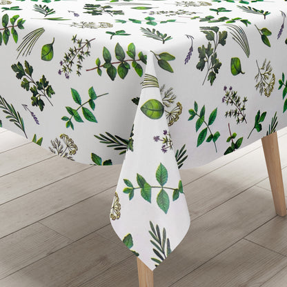 Oilcloth tablecloth K150158 flowers blossoms herbs square round oval
