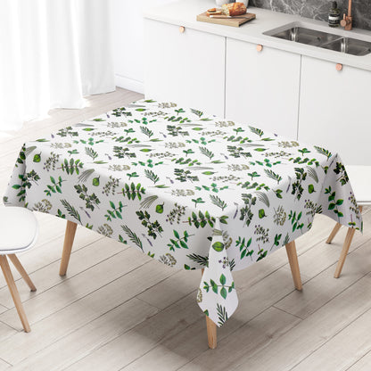 Oilcloth tablecloth K150158 flowers blossoms herbs square round oval
