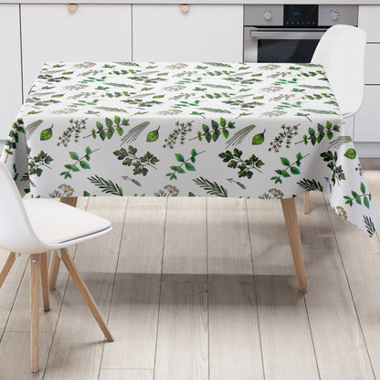 Oilcloth tablecloth K150158 flowers blossoms herbs square round oval