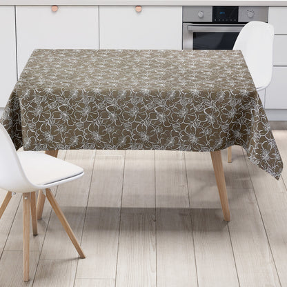 Wachstuch Tischdecke K150172 Barock florale Linien hellbraun eckig rund oval