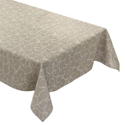 Oilcloth tablecloth K150192 Baroque ornaments beige cream square round oval