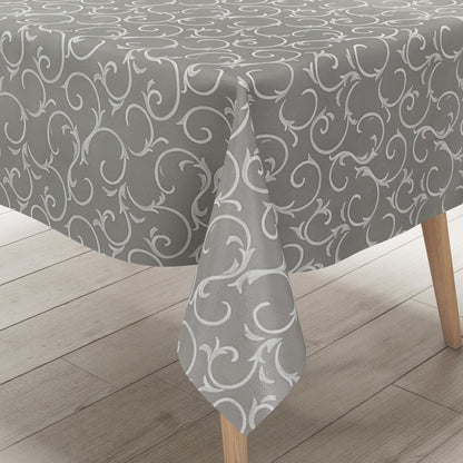 Wachstuch Tischdecke K150193 Barock Ornamente hellgrau eckig rund oval