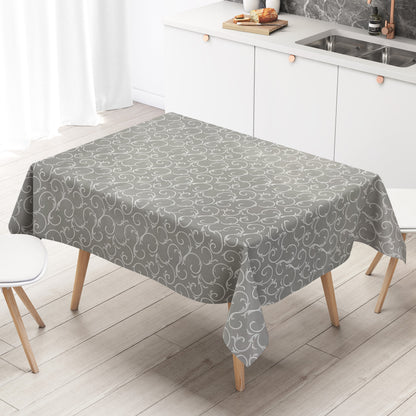 Wachstuch Tischdecke K150193 Barock Ornamente hellgrau eckig rund oval