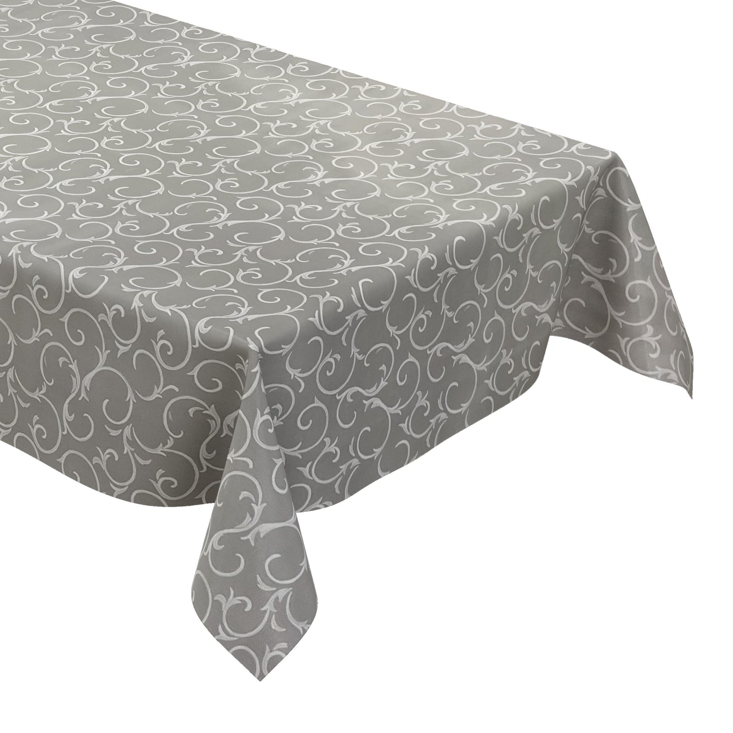 Wachstuch Tischdecke K150193 Barock Ornamente hellgrau eckig rund oval