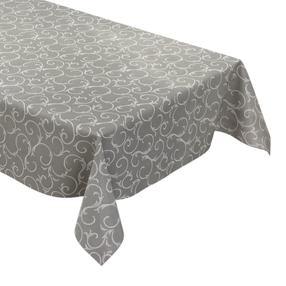 Wachstuch Tischdecke K150193 Barock Ornamente hellgrau eckig rund oval