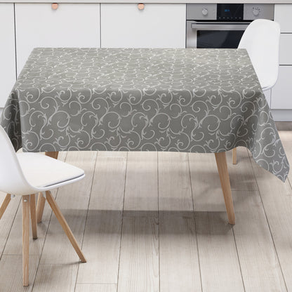 Wachstuch Tischdecke K150193 Barock Ornamente hellgrau eckig rund oval