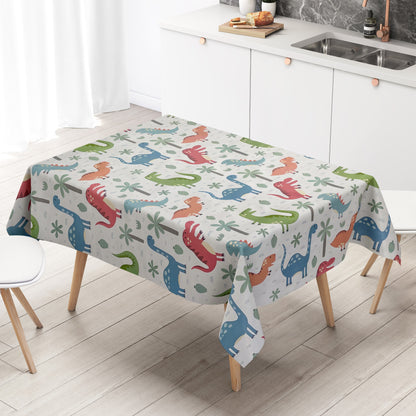 Nappe en toile cirée K150215 motif dinosaure enfant carré rond ovale