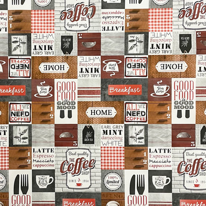 Wachstuch Tischdecke Kaffee Essen 
