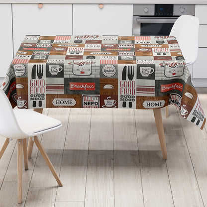 Wachstuch Tischdecke Kaffee Essen 