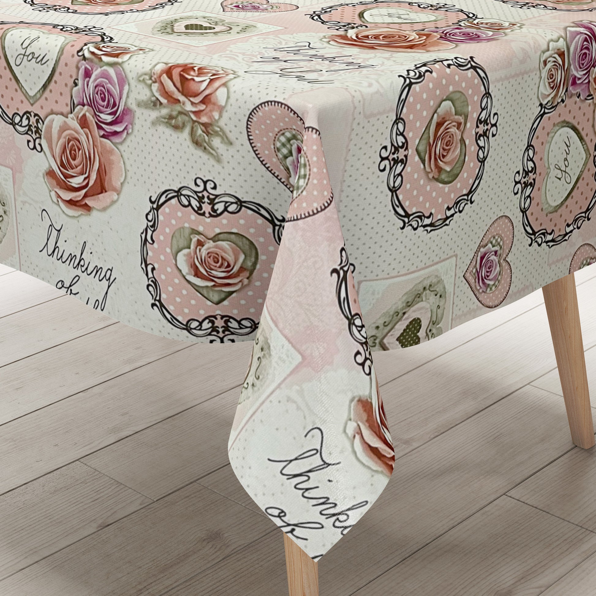Wachstuchtischdecke Wachstuchtischdecke rosa Rosen Blüten Love