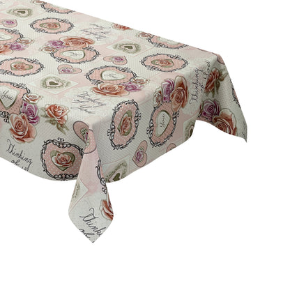 Wachstuchtischdecke Wachstuchtischdecke rosa Rosen Blüten Love