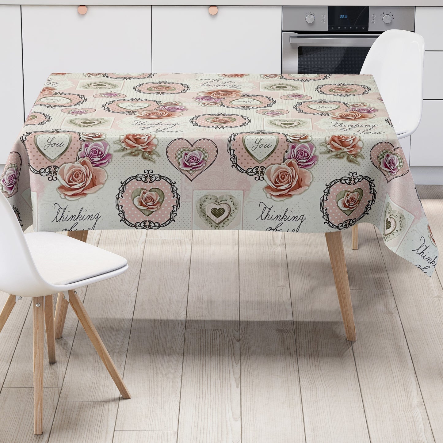 Wachstuchtischdecke Wachstuchtischdecke rosa Rosen Blüten Love