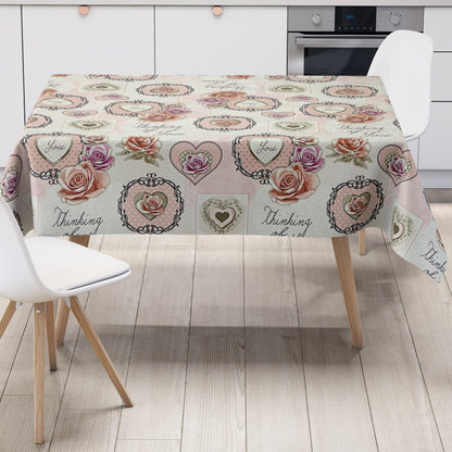 Wachstuchtischdecke Wachstuchtischdecke rosa Rosen Blüten Love