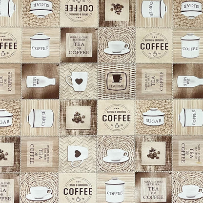 abwaschbare PVC Tischdecke Kücke Kaffee Zucker Tee