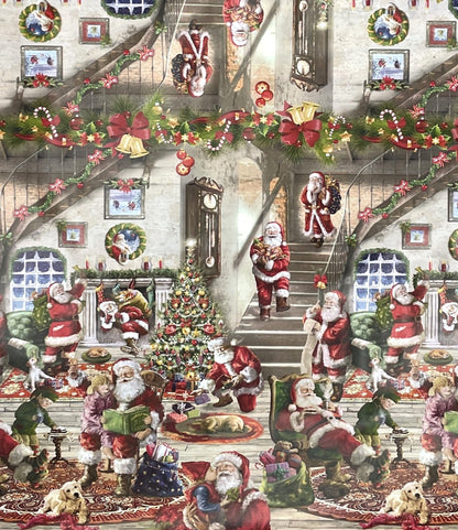 KEVKUS oilcloth tablecloth Christmas K25D border pattern winter village square round oval