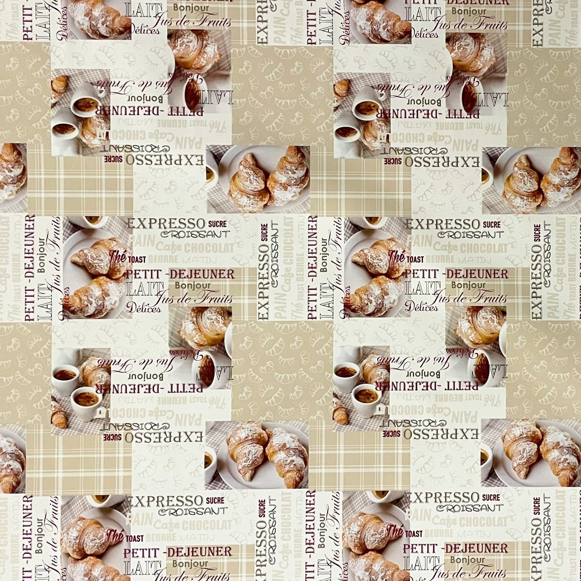 Wachstuchtischdecke Küche Kaffeemotiv beige