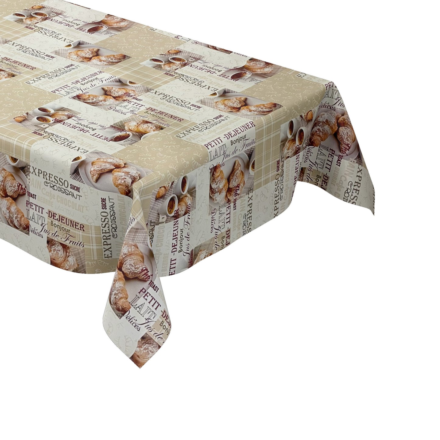 Wachstuchtischdecke Küche Kaffeemotiv beige
