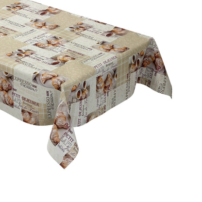 Wachstuchtischdecke Küche Kaffeemotiv beige