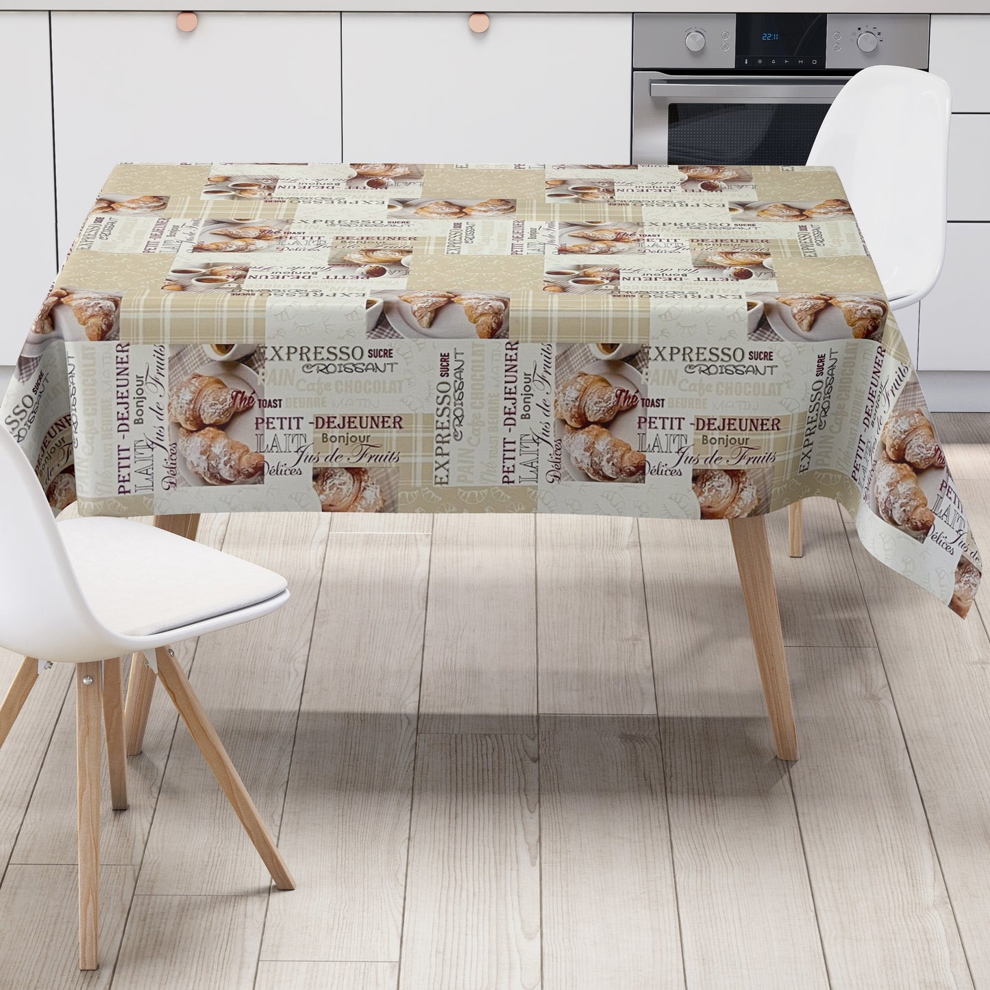 Wachstuchtischdecke Küche Kaffeemotiv beige