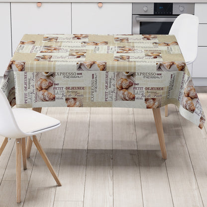 Wachstuchtischdecke Küche Kaffeemotiv beige