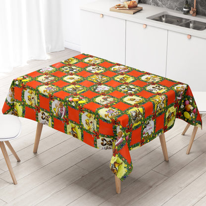 Wachstuch Tischdecke Meterware K836-2 Ostern HAPPY EASTER rot kariert eckig rund oval