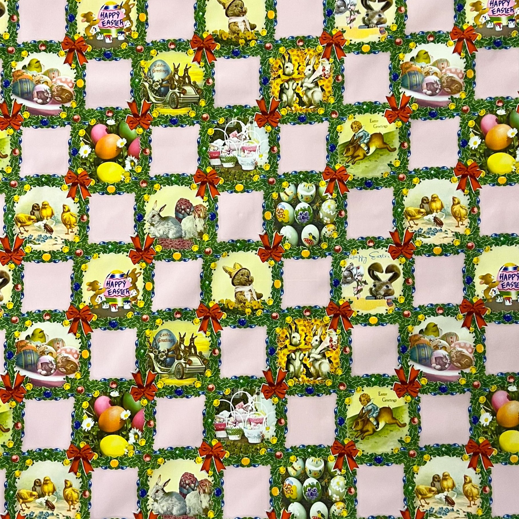 abwaschbare Wachstuch Tischdecke Ostern Osterhase rosa