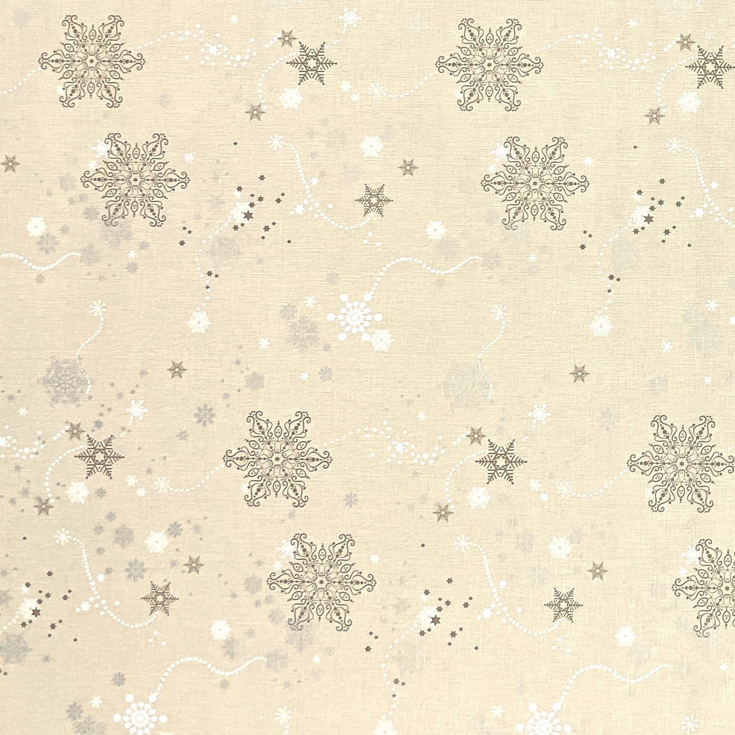 Oilcloth tablecloth embossed Christmas Scandinavia beige KE00820 square round oval
