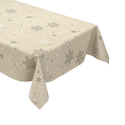 Oilcloth tablecloth embossed Christmas Scandinavia beige KE00820 square round oval