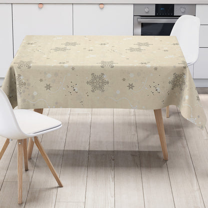 Oilcloth tablecloth embossed Christmas Scandinavia beige KE00820 square round oval