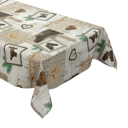 Oilcloth tablecloth embossed Christmas KE04710 reindeer MY SWEET HOME square round oval